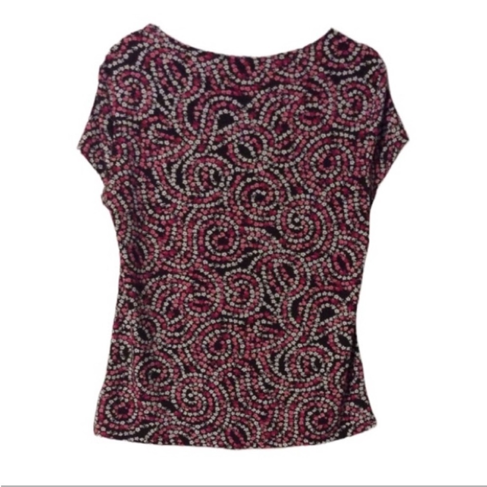 EAST 5th Short Sleeve VIBRANT And Stylish Floral Swirl PATTERN Top Size Medium - Picture 2 of 10